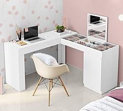 Escrivaninha com Penteadeira De Canto Star Branca