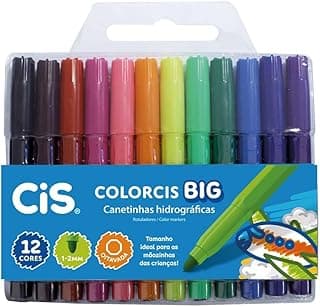 Canetinhas Hidrográficas, CIS, Jumbo 207.6800, Multicor, pacote de 12 com 23.26% de desconto por R$ 25,80 na amazon