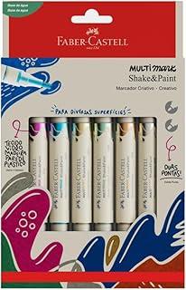 Marcadores MultiMark Multisuperfície Faber-Castell - 6 Cores Metálicas