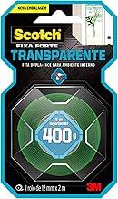 Scotch, 3M, Fixa Forte, Fita Dupla Face, Transparente, 12mm x 2m