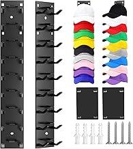 Conjunto com 2 Organizadores de Bonés para Parede,Porta Boné Multiuso para Bonés de Baseball,Lenços e Mais - Suporte com Adesivo Forte (Até 18 Unidades) para Portas de Guarda-roupas e Quartos (Preto)