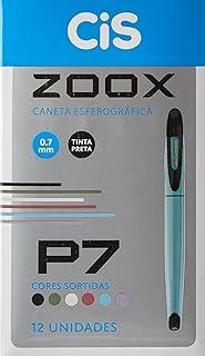 Caneta Esferográfica CIS Zoox P7, Caixa com 12 unidades Sortidas
