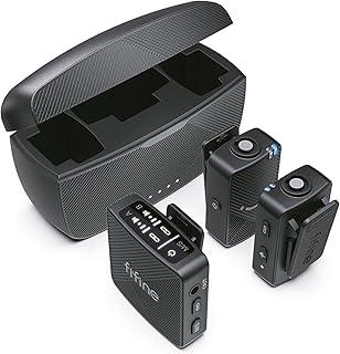 FIFINE Microfone de lapela sem fio para iPhone/Android/Câmera,2 pacotes sistema de microfone condensador lapela sem fio para gravação vídeo/Vlog/YouTube/TikTok,com clipe e estojo de carregamento- M9