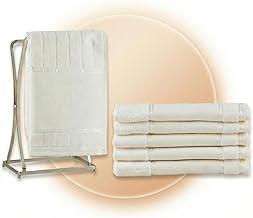 Kit 6 Toalhas Lavabo Social de Mão p/Bordar - Toalhinha Manicure Mão e Pé Fitness Academia - 100% Algodão 420g/m² (Off-white)