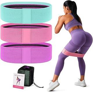 Kit de Faixas Elásticas para Exercícios, 3 Peças, Rosa, Verde e Roxo, com Bolsa, Yoga, Pilates, Treino Funcional, Glúteos