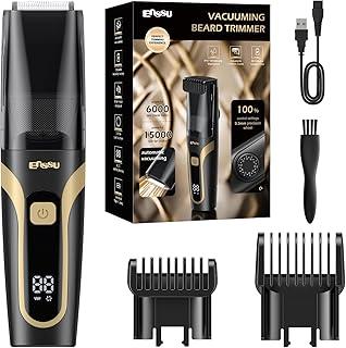 ENSSU Aparador de barba para homens - Aparador de barba elétrico sem fio com 20 configurações de comprimento ajustáveis, aparador de bigode à prova d'água com lâmina de cerâmica para precisão no corte dos pelos faciais (Preto)