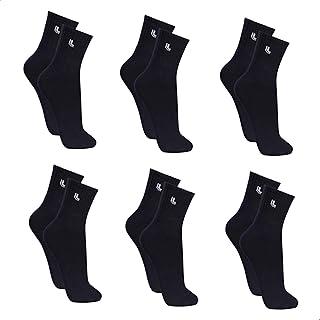 Lupo Kit 6 Pares de Meia Lupo Cano Médio Forro Atoalhado Punho Canelado Algodão Sport Original, 6 Preta, 37-40
