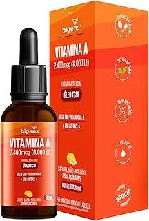Vitamina A 8000UI em gotas, formulado com Óleo de TCM, Sabor Limão Siciliano, 30ml, Bigens
