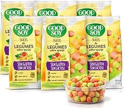 Kit 6 Snacks de Soja GOODSOY Legumes e Queijo 25g Sem Glúten | Snack Proteico Vegano Sem Lactose | Lanche Saudável