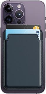 JETech Carteira Magnética Compatível com MagSafe para iPhone 17/17e/Air/16/15/14/13/12 Series, Pixel 10 Series, Suporte para Cartões Telefónicos em PU, Armazena 1-2 Cartões (Azul)