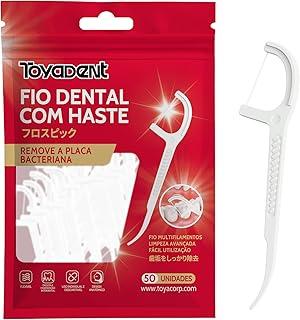 TOYADENT Fio Dental com Haste 50 Unidades, Limpeza Interdental Avançada, Remove Placa Bacteriana, Descartável, Flexível, Design Anatômico
