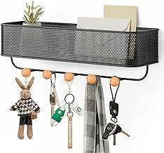 Porta Chaves Parede, Porta Chaves, Cabideiro de Parede, Suporte de Chave, Estique Organizador de Entrada, Dupla Instalação (Preto)