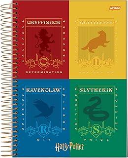 Jandaia - Caderno Espiral Universitário CD 1 Matéria 96 Fls Harry Potter 4 Casas FSC