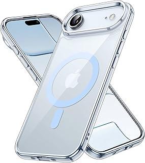 JETech Capa Magnética para iPhone Air Compatível com MagSafe, Case Protetora de Telefone à Prova de Choque, Parte Traseira Transparente Anti-Riscos (Azul)