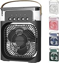 Ventilador Portátil 3 Em 1 Mini Ar Condicionado Umidificador E Climatizador Com LED Tanque De Água De 600ml 3 Velocidades De Vento E Pulverizador de 5 Furos 4 Cores Disponíveis (PRETO)