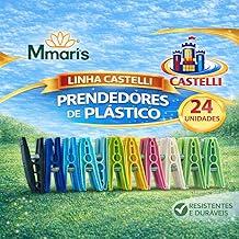 24 Prendedor Roupa Pregadores Resistente Pregador Reforçado Não Resseca Não Enferruja Não Deforma Linha Castelli M MariS