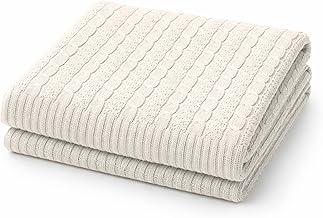 Manta para Bebê em Tricot 100% Algodão Macia, Respirável e Aconchegante Enxoval Luxo Recém-Nascido Menino Menina (Areia)
