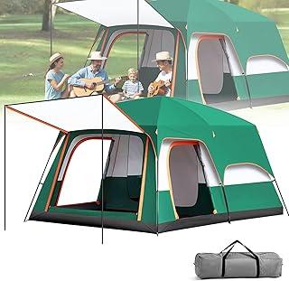 Barraca Camping Família Acampamento para 6-8 Pessoas com Varanda, Tenda Familiar Impermeável com Proteção Solar e Fácil de Transportar, Inclui Bolsa de Armazenamento.