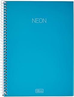 Tilibra - Neon Caderno Universitário com Espiral e Capa Plástica, Azul, 80 Folhas