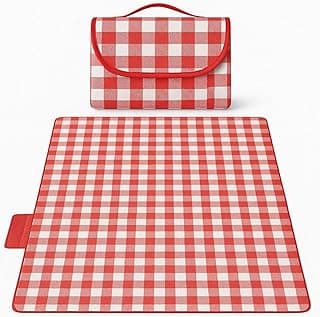 Tapete Toalha Piquenique Impermeável Dobrável 200x200cm Grande com Alça Ideal para Picnic Parque Praias Passeios ao Ar Livre a Prova de Água (Vermelho)