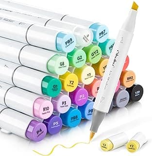 Canetas Marcadores À Base De Álcool Ohuhu Com Ponta De Pincel, Conjunto De 24 Canetinhas Com Ponta Dupla Para Arte, Colorir e Ilustração Adulta, Pontas Duplas Pincel e Chanfrada, Honolulu com 17.65% de desconto por R$ 125,99 na amazon