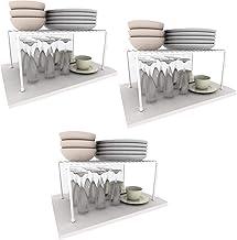 Kit com 3 Prateleiras Organizador de Cozinha Grande Aço DiCarlo Branco