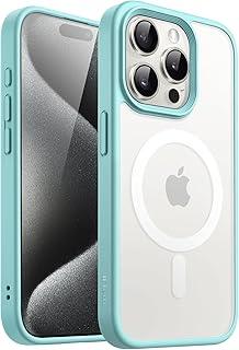JETech Capa Magnético para iPhone 15 Pro Max 6,7 Polegadas Compatível com MagSafe, Case Translúcido Fosco Verso Fina à Prova de Choque Tampa (Azul Brilhante)