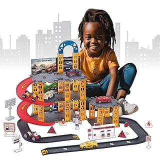 Pista De Carrinhos Brinquedo Infantil Corrida Lava Rápido 3 Andares Acompanha 4 Carrinhos com 10% de desconto por R$ 70,11 na amazon