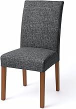 Kit 6 Capas Para Encapar Cadeiras Linho Preto Luxo Sala De Jantar