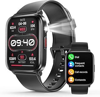 Smartwatch com Tela Sensível ao Toque 1,83", Bluetooth 5.2, Resistente à Água IP68, Bateria 240mAh, Preto