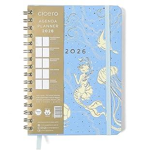 AGENDA PLANNER WIRE-O 2026 ORIGENS SEMANAL ANOTACOES A5 AQUA AZUL