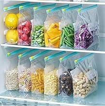 Saco Hermético 10 Unidades Tamanho Médio - Saco Para Congelar Armazenar e Organizar Alimentos | 26x32 cm
