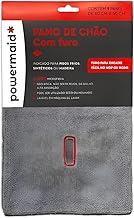 Powermaid, Pano de Microfibra para Chão com Furo para Rodo, 60x50cm, Cinza, 2 Unidades