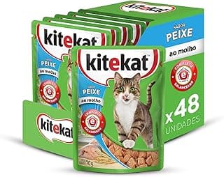 Pack Ração Úmida Kitekat Sachê Peixe ao Molho para Gatos Adultos 70 g - 48 unidades