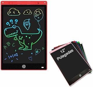 Lousa Mágica Digital Infantil 12" Polegadas Multicolorido Tablet Infantil Lcd Para Escrever e Desenhar (Vermelho)