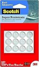 3M, Protetor Anti-Impacto Scotch, Redondo, Transparente, Médio, 12 Unidades
