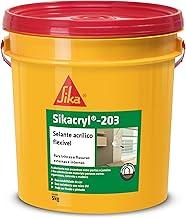Sika - Selante acrílico flexível - Sikacryl-203 branco - Massa para trincas - Uso em concreto e alvenaria - Fácil aplicação - Galão 5Kg