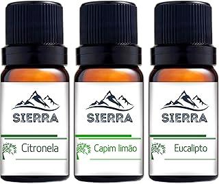 3 Essências Citronela Capim Limão e Eucalipto para Difusor Elétrico Aromaterapia Aromatizador Umidificador de Ar Hidrossolúvel 10ml Óleo Essencial