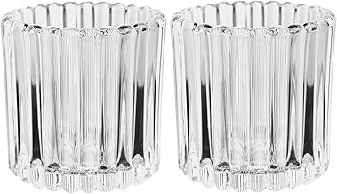 WOLFF - Conjunto 2 Porta Velas Lines 7,5cm x 7,5cm x 7,5cm Vidro