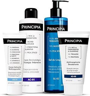Principia Kit Shampoo Anti Caspa + AD-02 + Gel de limpeza GL-02 + Creme Calmante Multirreparador