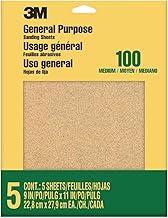Lixa 3M 9002NA-20, gramatura 100, 5 folhas, ótima para uso geral, 23 x 28 cm