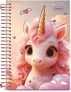 Caderno Escolar Cadersil 1/4 Estampa Unicorn I Believe – 80 Folhas – Capa Dura – Miolo Pautado – Ideal para Anotações, Recados ou Uso Diário com 10% de desconto por R$ 18,72 na amazon