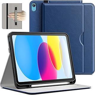 JETech Capa para iPad (A16) 11ª/10ª Geração (2025/2022), Case Protetora para Tablet de Couro PU com Porta Pencil e Bolso, Visualização Multi-Ângulo (Marinha)