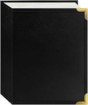 Pioneer Photo Albums Álbum de fotos E4-100/BK com capa de couro sintético costurada preta com 100 bolsos com detalhes de canto de latão, álbum de fotos 10 x 15 cm