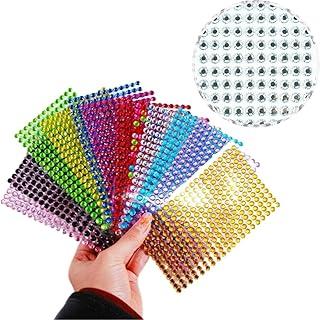 Cartela Adesiva De Strass 5mm, Cartela Com 273 Unidades, Strass Meia Pérola Adesivo, Strass Chaton Adesivado Nacarado (Prata, 5mm)