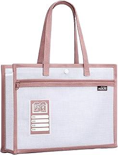 Mala Para Documentos - Pasta Grande Com Alça - Mala Leve Em Malha Roxa, Adequada Para Transportar Livros E Documentos (Rosa)