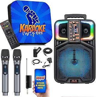 Karaoke Party Box Profissional +12000 Músicas +2 Microfones Sem Fio +Caixa De Som 2000W +Sistema Pontuação