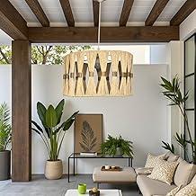 Luminária Rústica Boho Chic – Lustre Pendente Artesanal em Sisal Natural 45cm para Sala de Jantar e Área Gourmet