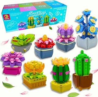 Conjunto de Blocos de Montar Flores Decorativas 902 Peças – Brinquedo Educativo de Construção Criativa com Peças Compatíveis, Design Floral e Cores Vibrantes (Box)
