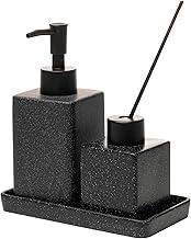 LYOR - Conjunto 3 Peças para Banheiro Granilite Quadratto Cinza Cerâmica